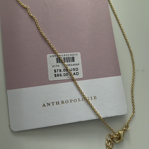NWT anthro gold plated sterling silver monogram necklace - Picture 5 of 5